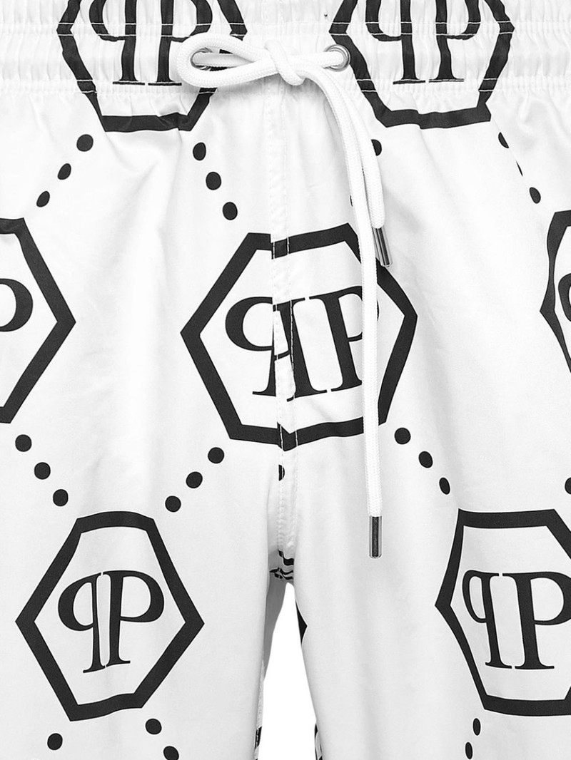 PHILIPP PLEIN monogram pattern swim shorts outlook