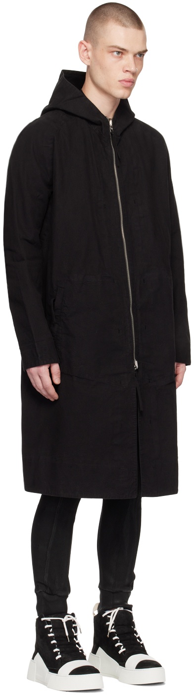 Black Reversible Object-Dyed Coat - 2