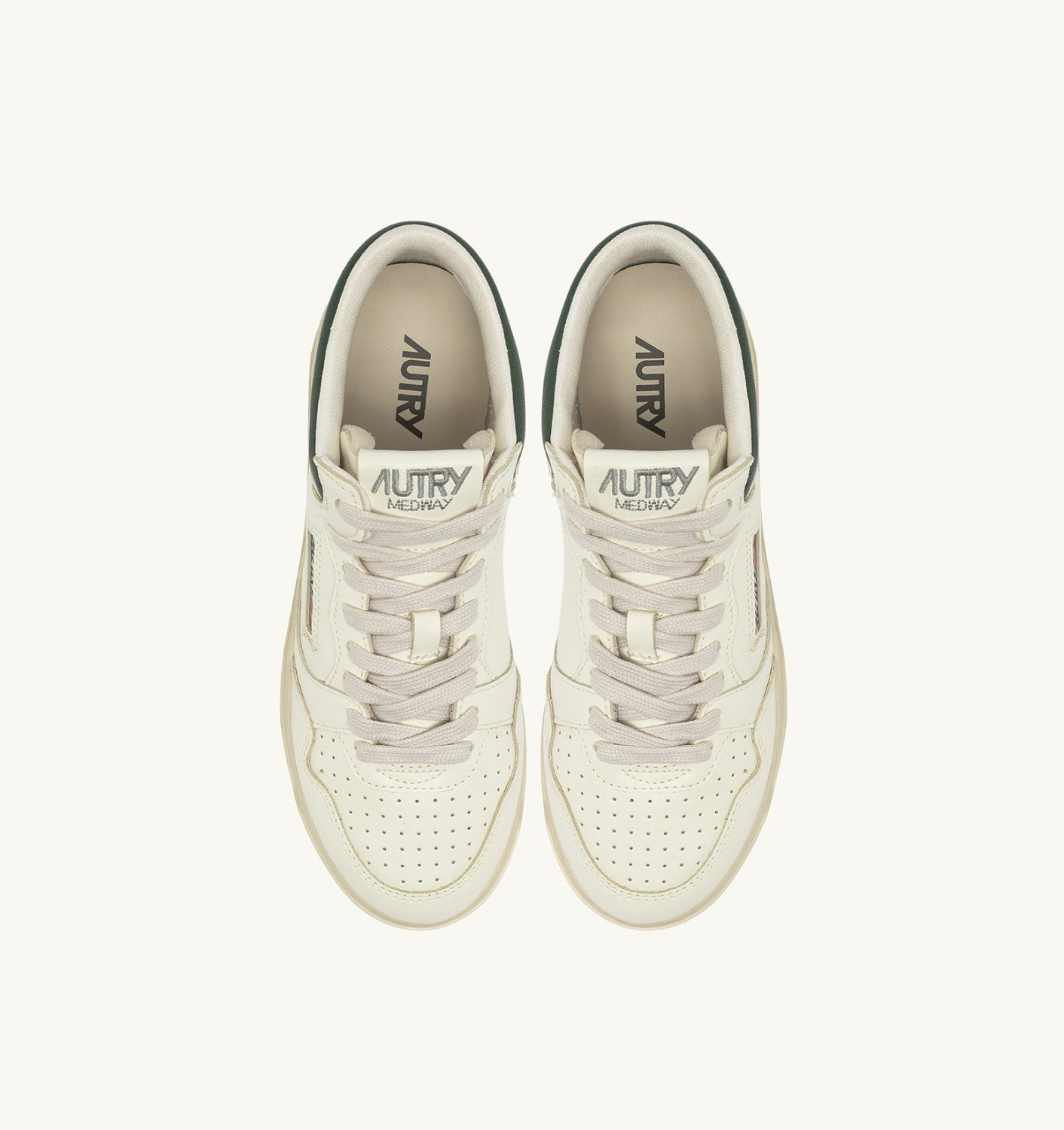 MED-WAY SNEAKERS IN LEATHER COLOR MARSHMALLOW AND MOUNTAIN - 5