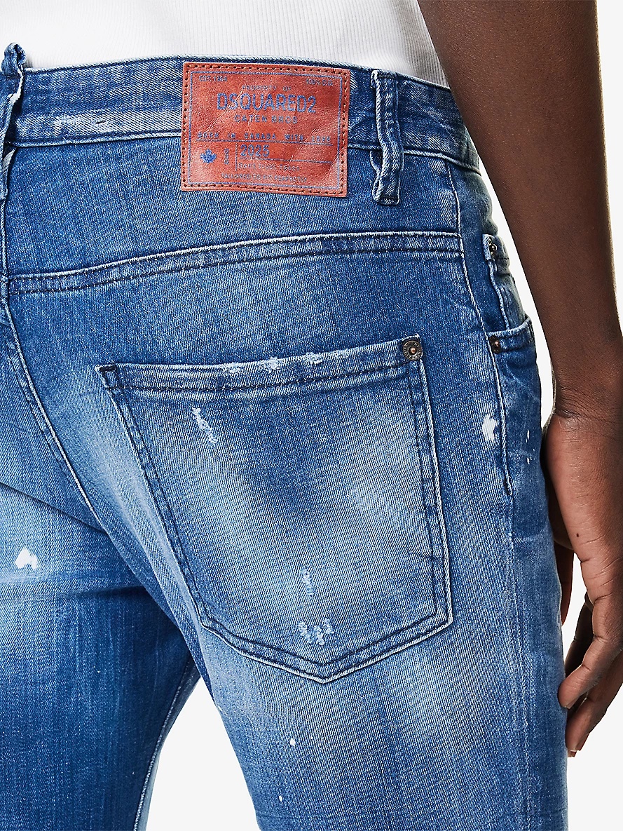 Skater Printed Tapered-Leg Slim-Fit Stretch-Denim Jeans - 6