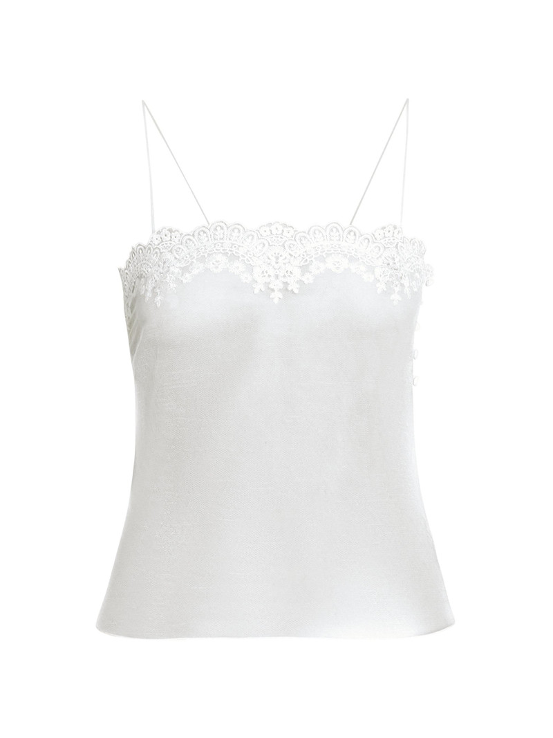 Women's Sheer Cami Top - Dusty White 1