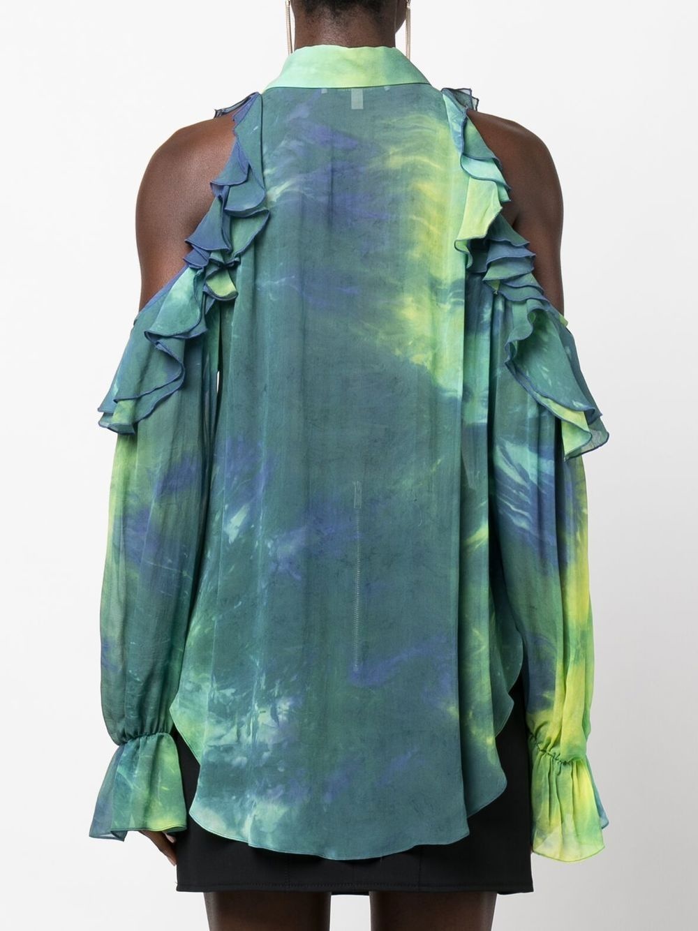 tie-dye cold-shoulder blouse - 4