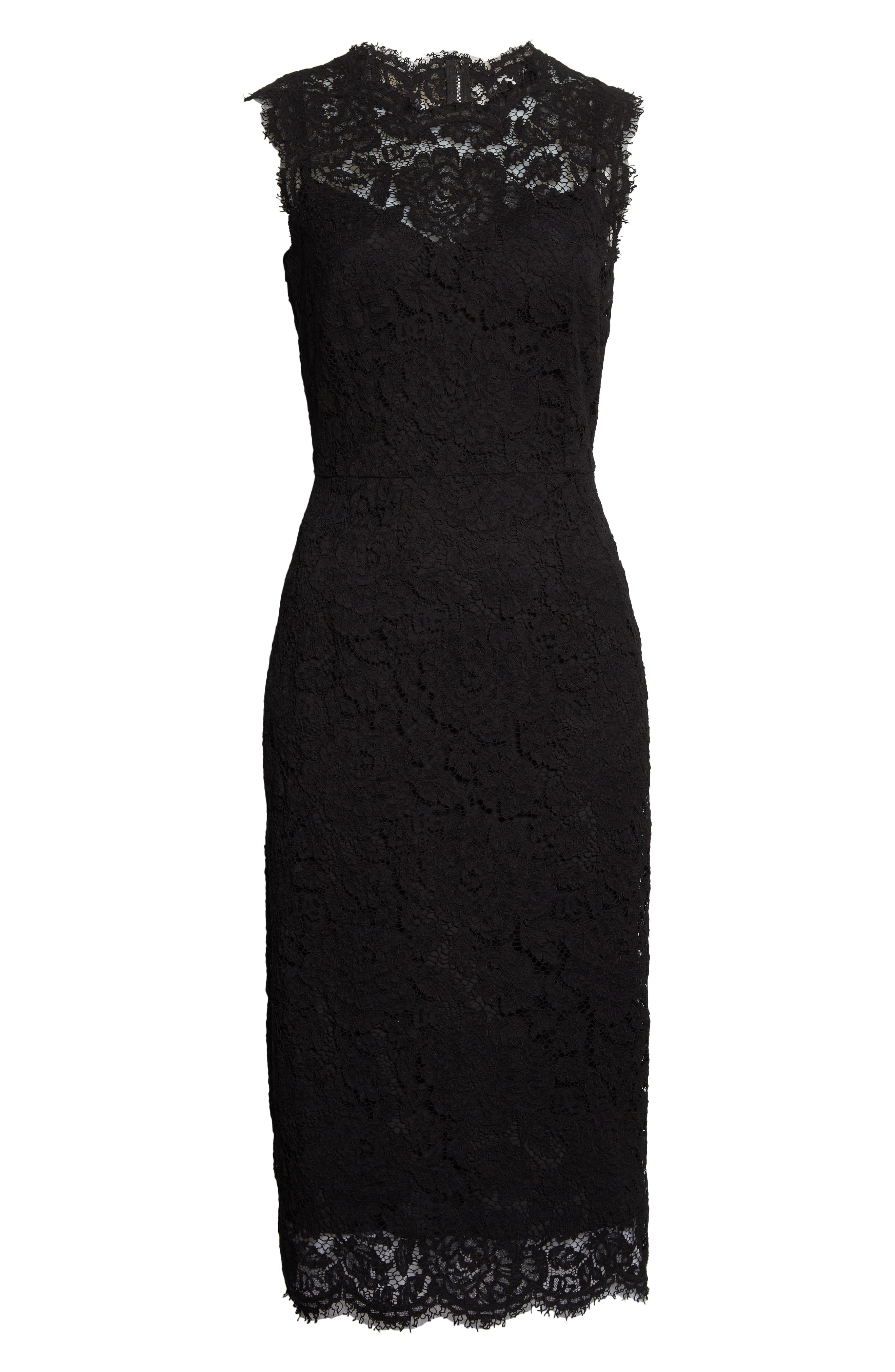 Sleeveless Semisheer Lace Midi Dress - 5