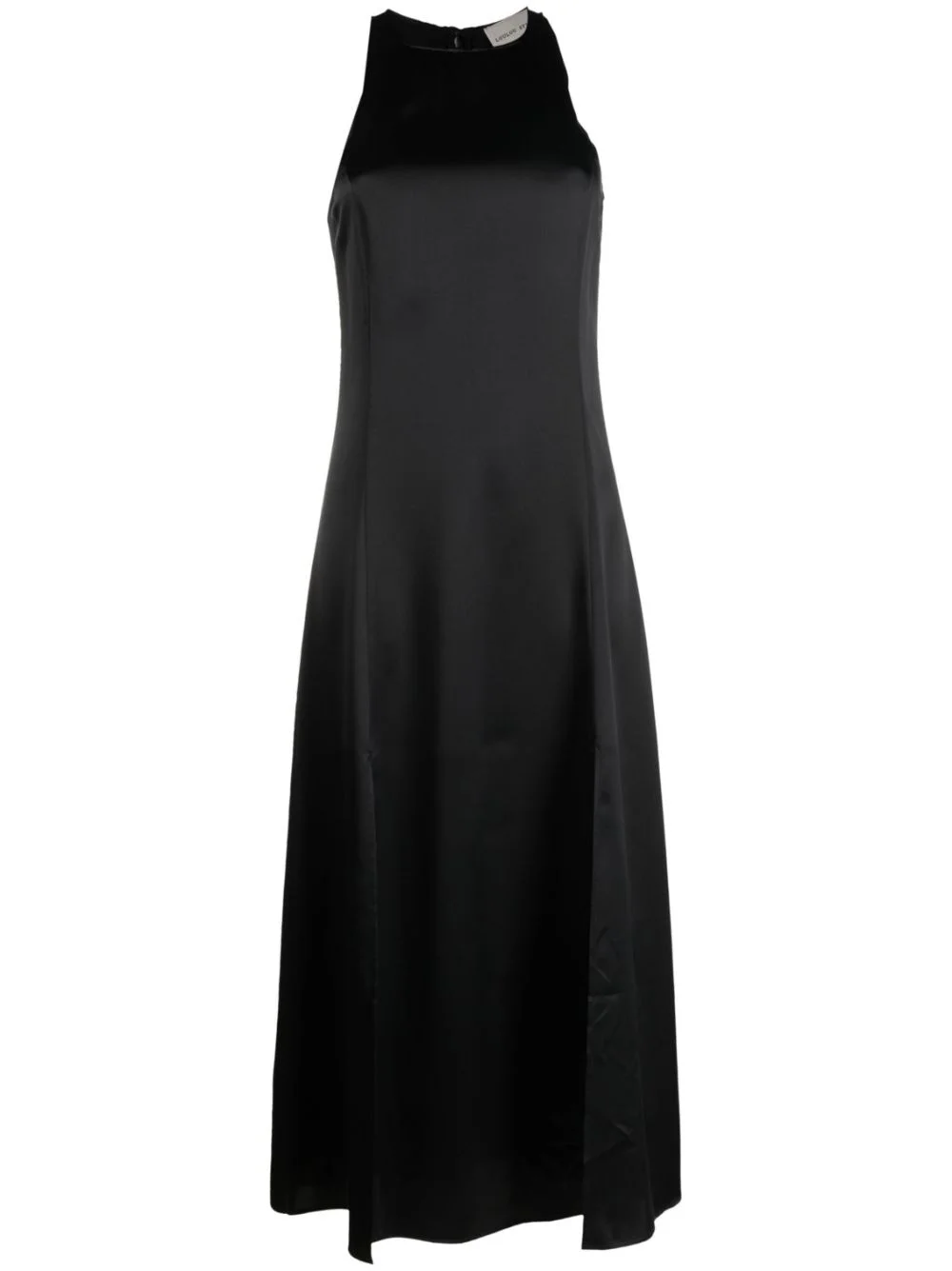 satin-finish sleeveless midi dress - 1