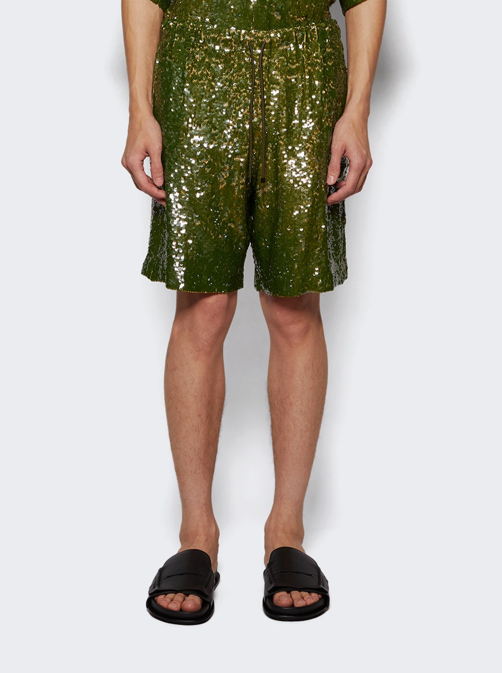 Embellished Shorts Khaki Green - 2