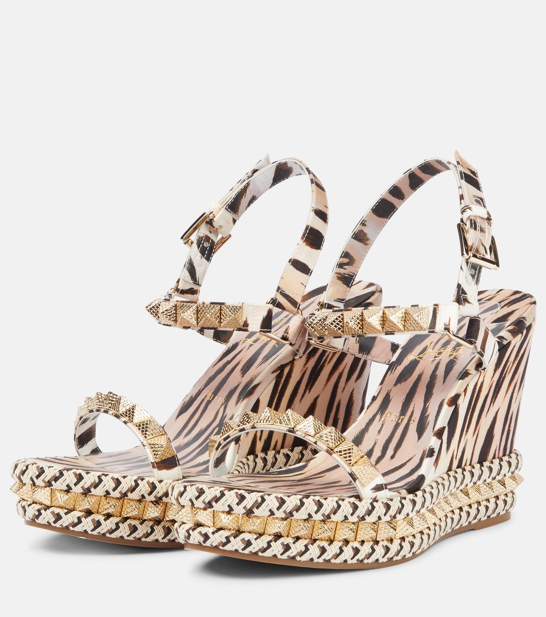 Pyraclou 110 leopard-print satin espadrilles - 4