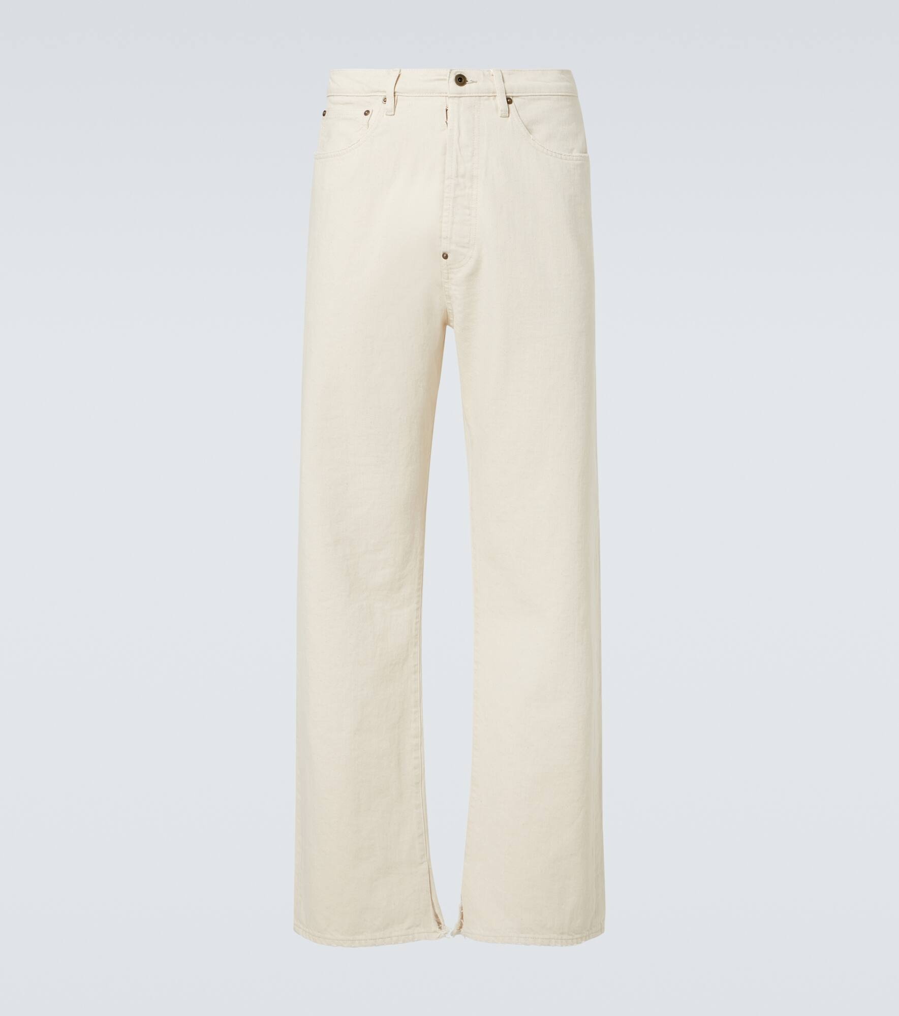 Buckle-detail mid-rise straight jeans - 1