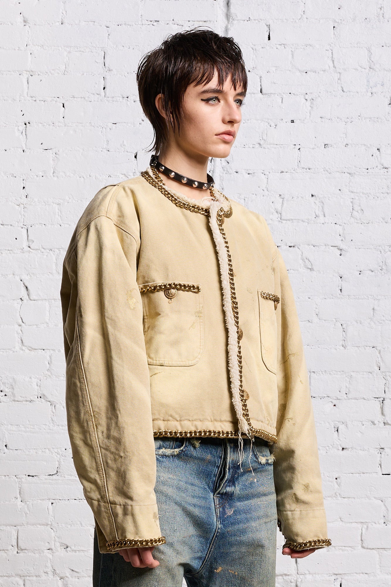 CROPPED CHORE JACKET - KHAKI CANVAS - 5