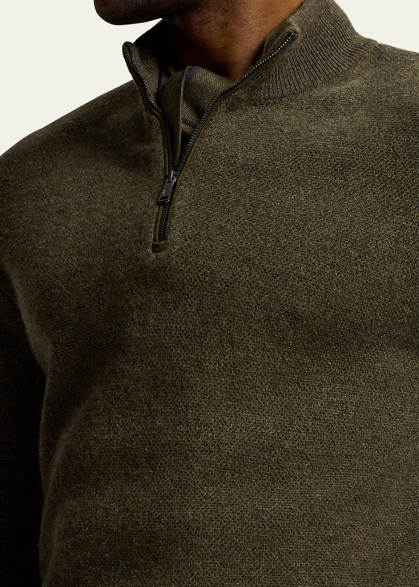 Men's Cashmere Birdseye Quarter-Zip Sweater - 5