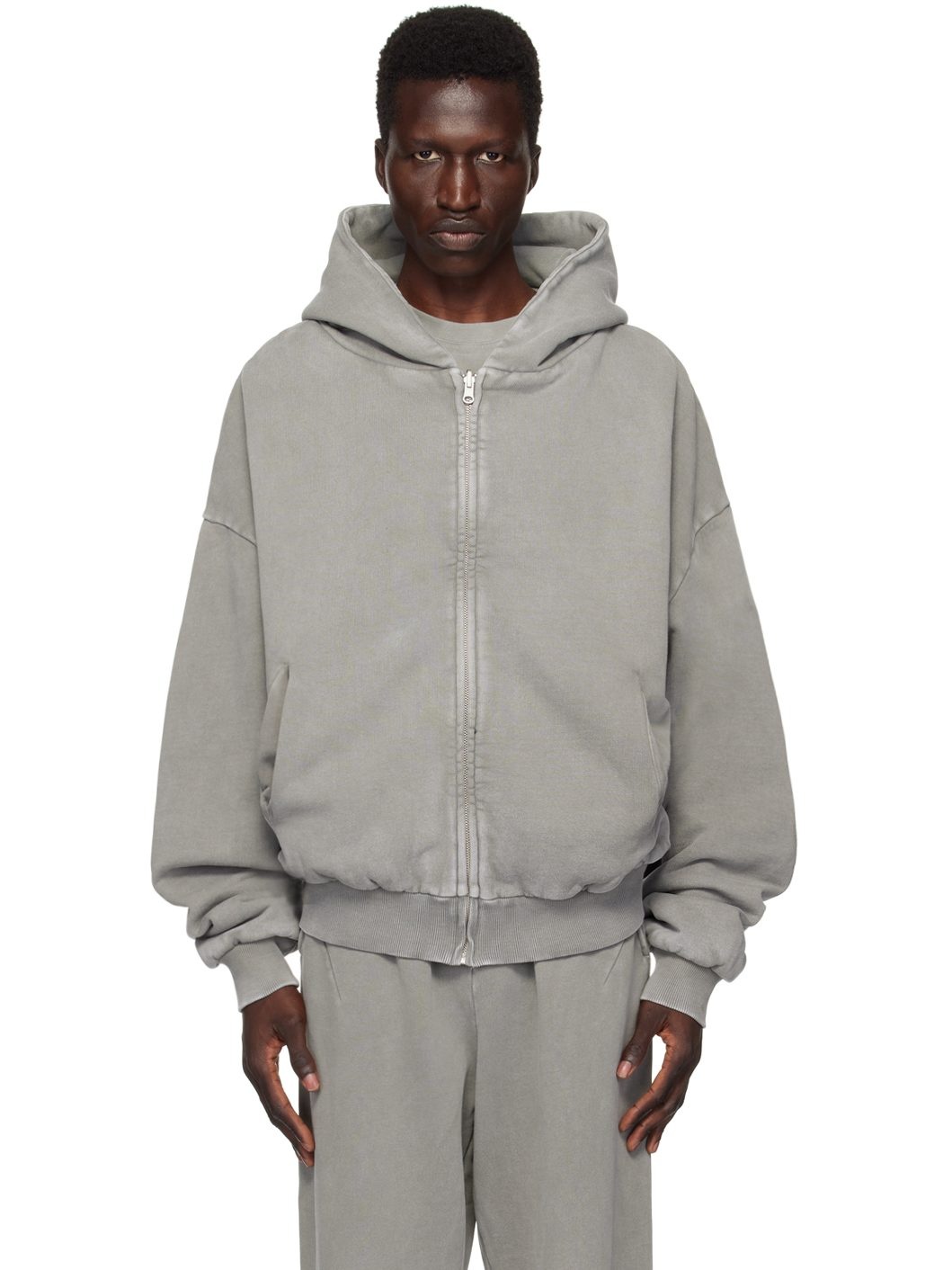 Gray Thermal Hoodie - 1