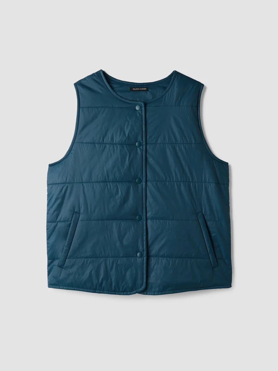 Eggshell Recycled Nylon Quilted Vest - 1