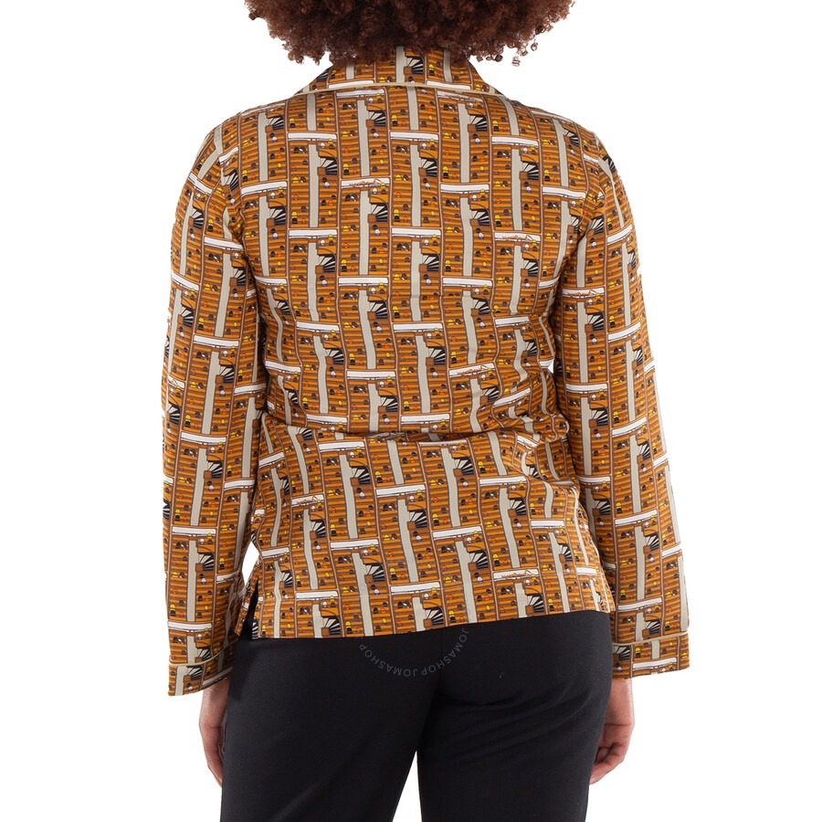 Burberry Graphic Printed Notched Collar Pajama Shirt - 6