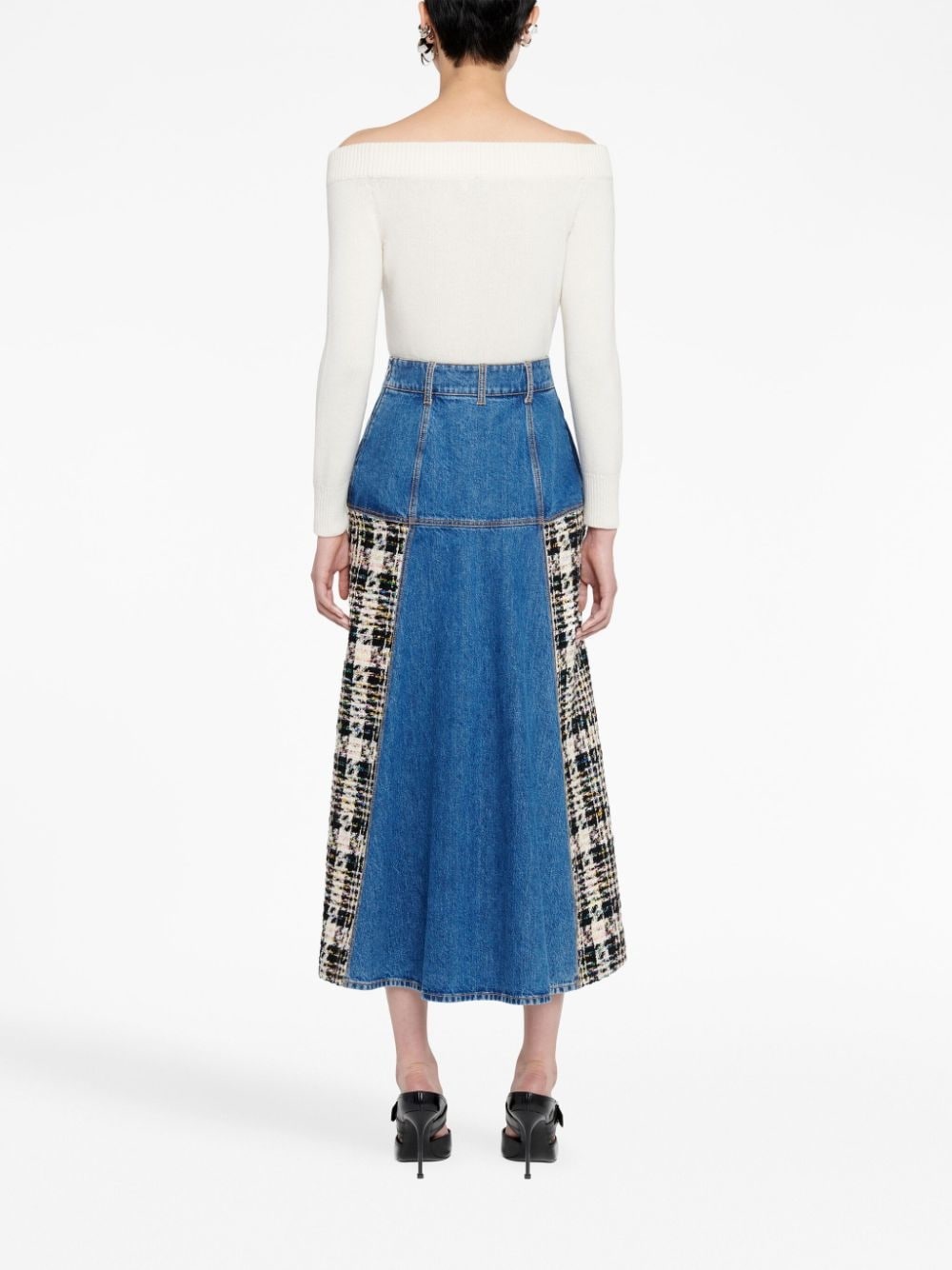off-shoulder ribbed-trimmed jumper - 4