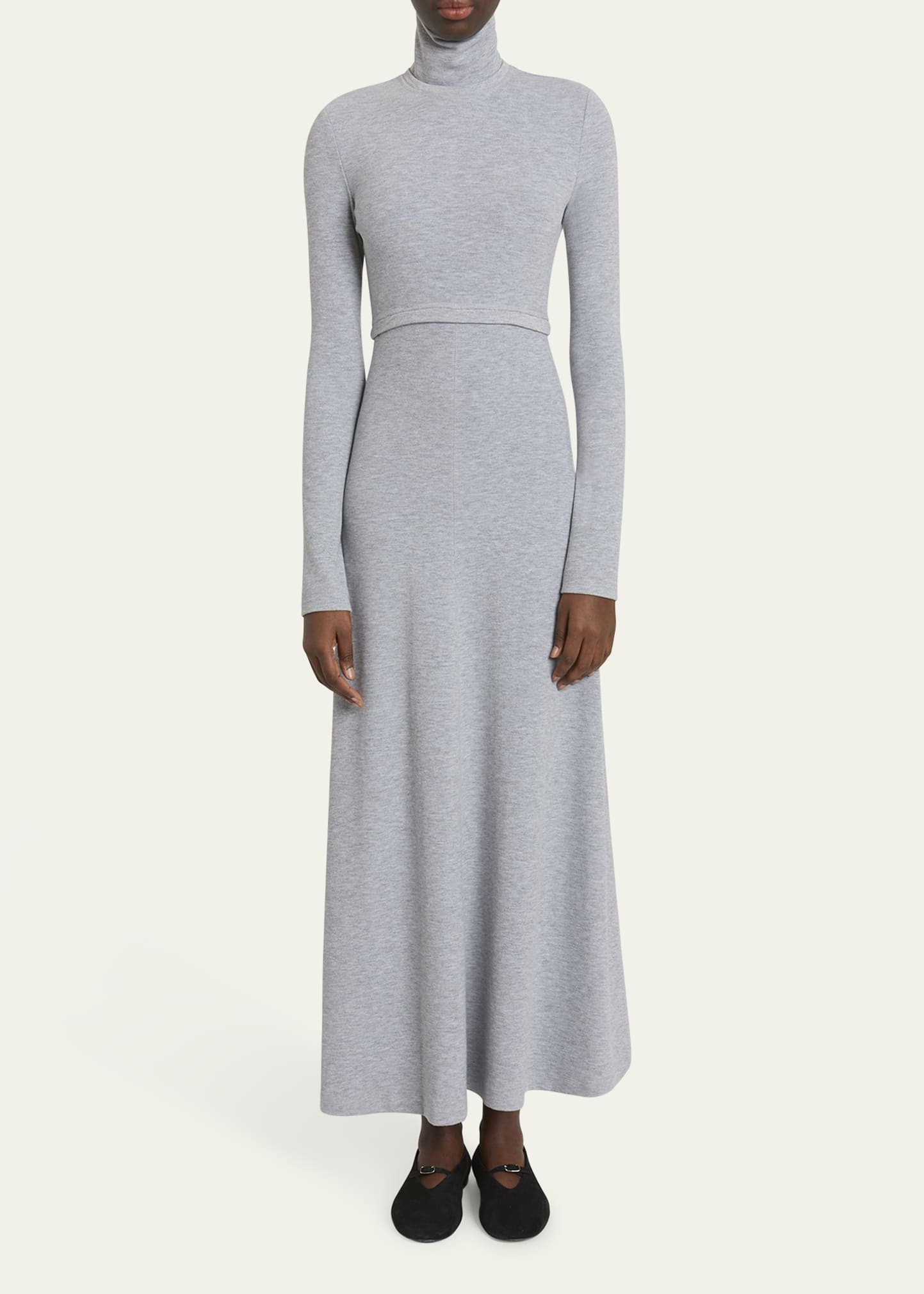 Jayne Brushed Rib-Knit Turtleneck Maxi Dress - 2