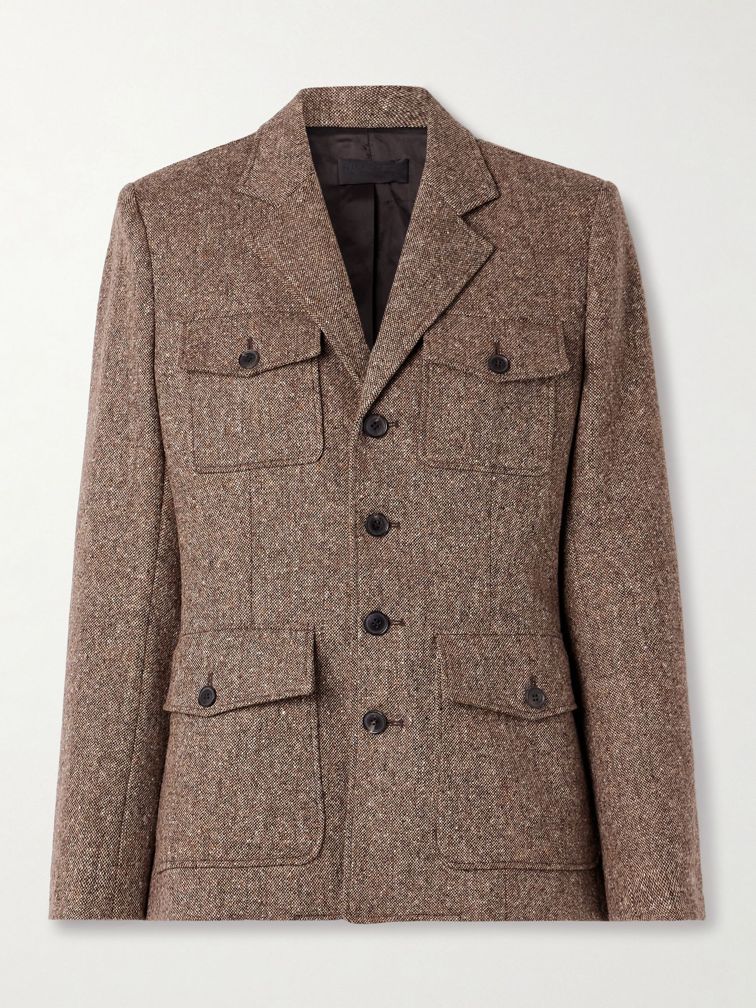 Fleur wool-blend tweed jacket Light brown - 1
