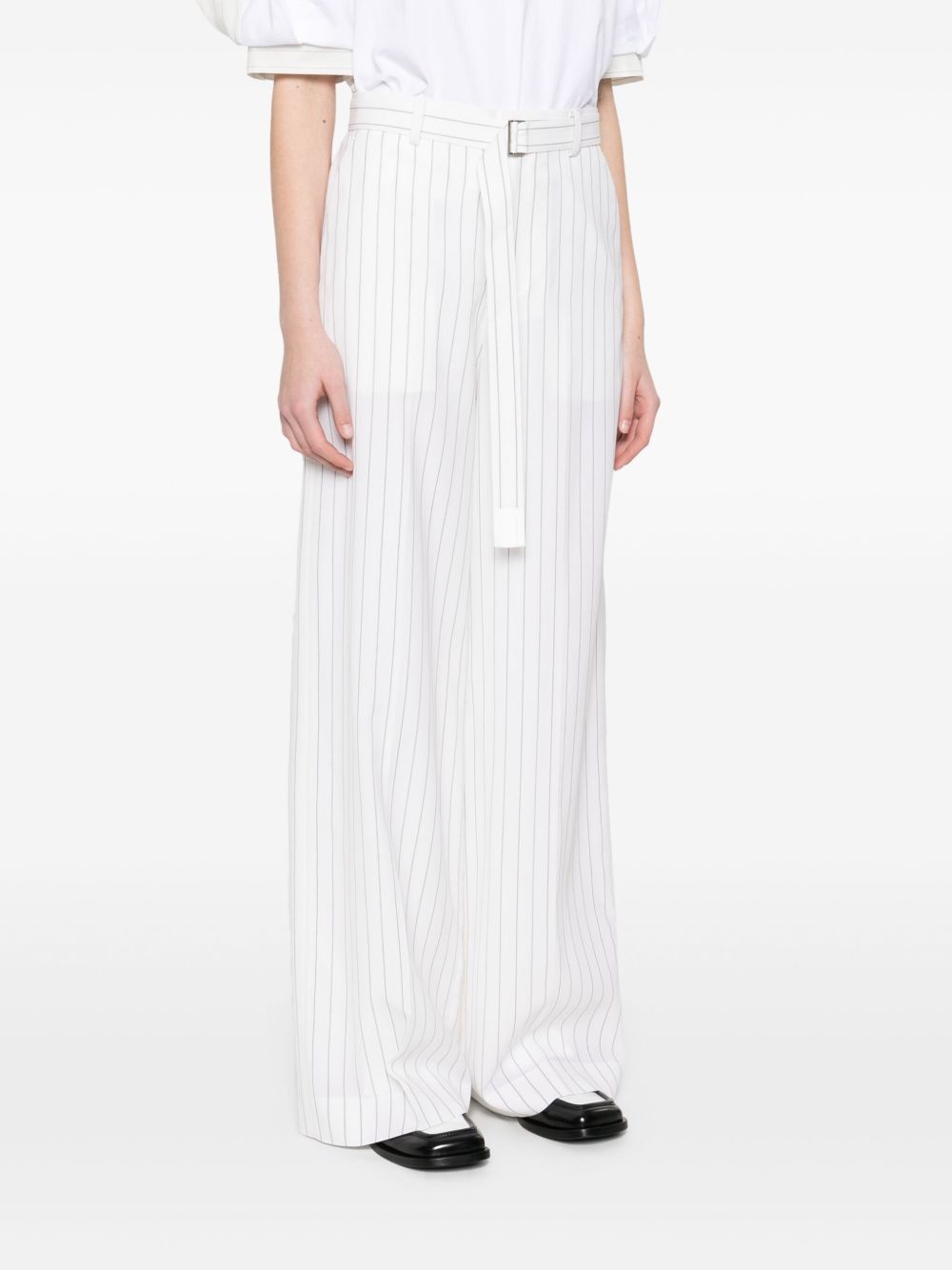 pinstripe palazzo trousers - 3