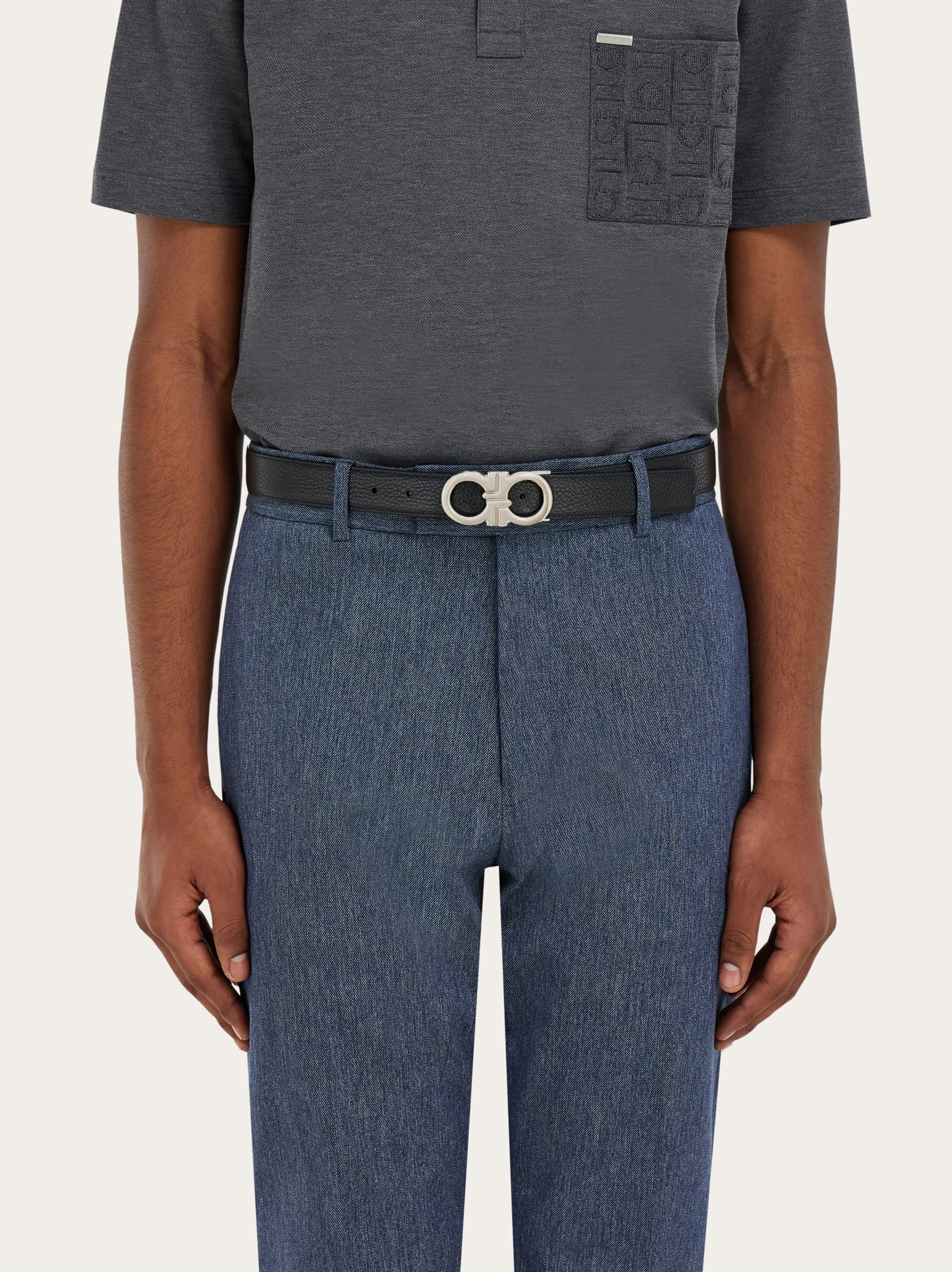 Reversible and adjustable Gancini belt - 4