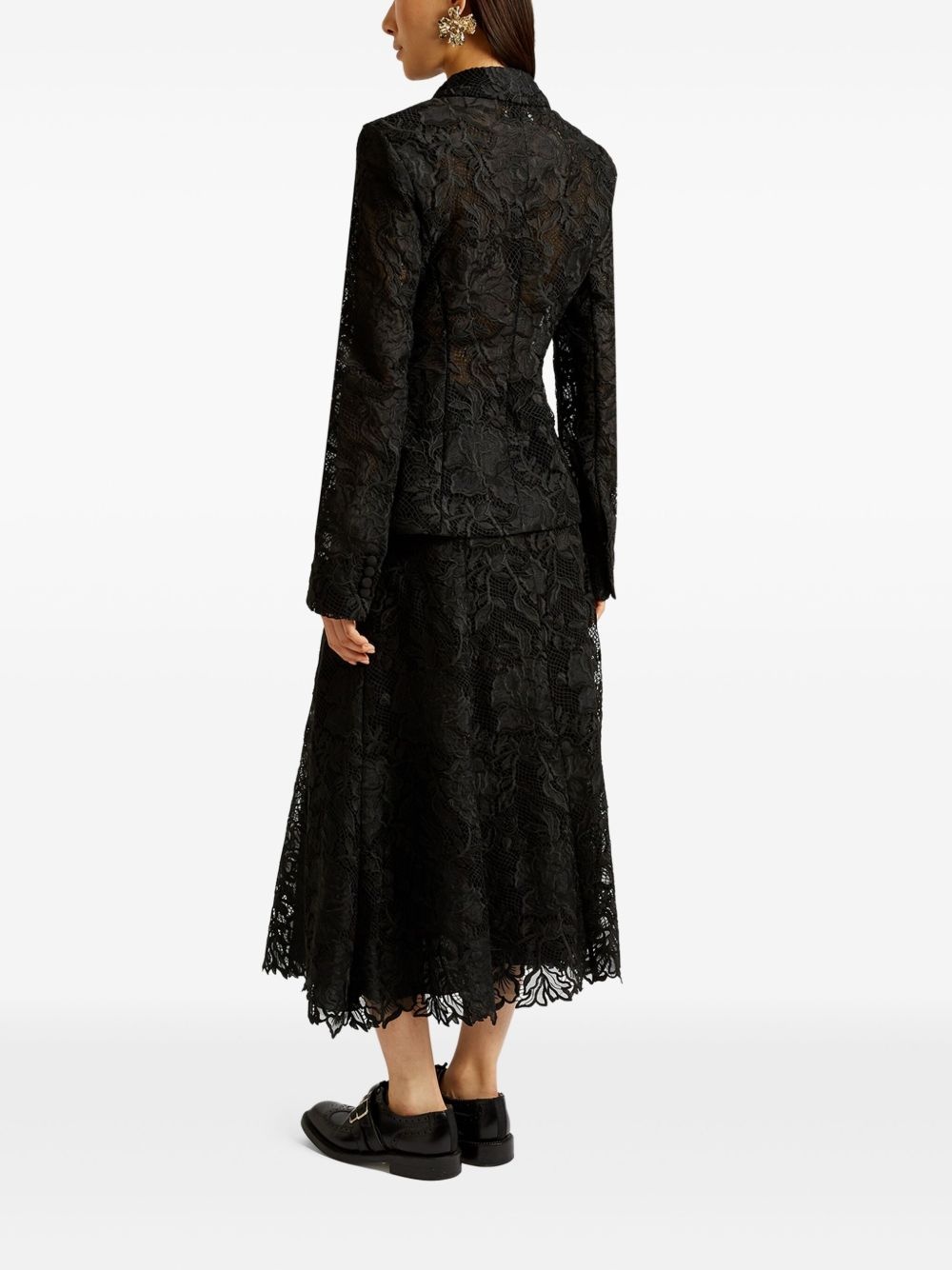 guipure-lace midi skirt - 5
