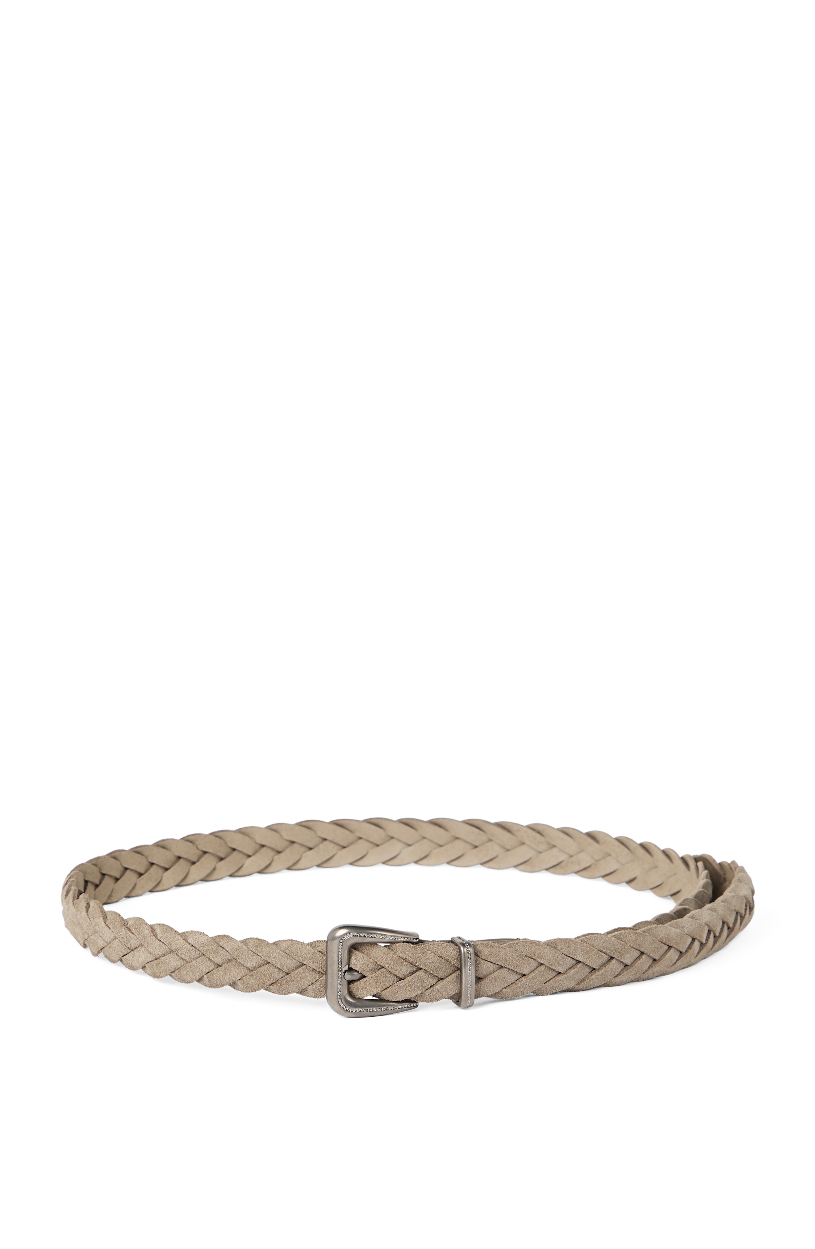 Brunello Cucinelli Braided belt in Light Grey at Nordstrom - 1