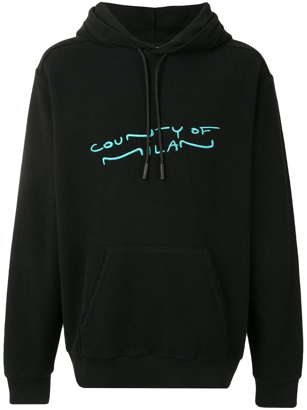 embroidered-logo drawstring hoodie - 1