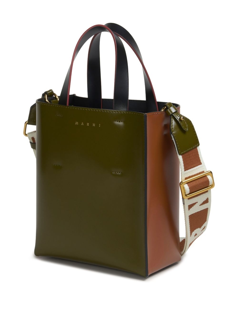 colour-block leather tote bag - 5