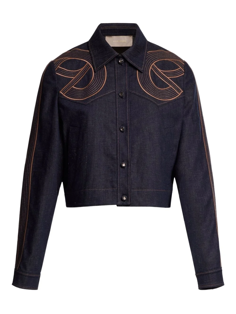 embroidered denim jacket - 1