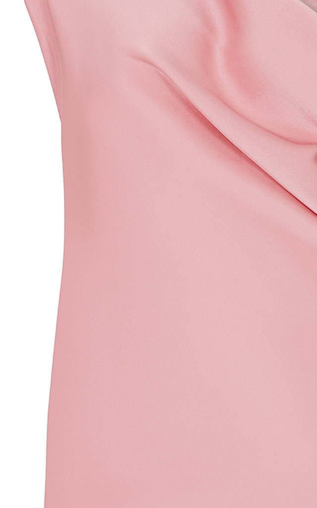 Christophe Draped Satin Off-The-Shoulder Top pink - 3