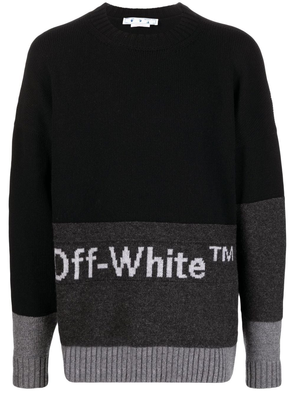 colour-block logo intarsia jumper - 1