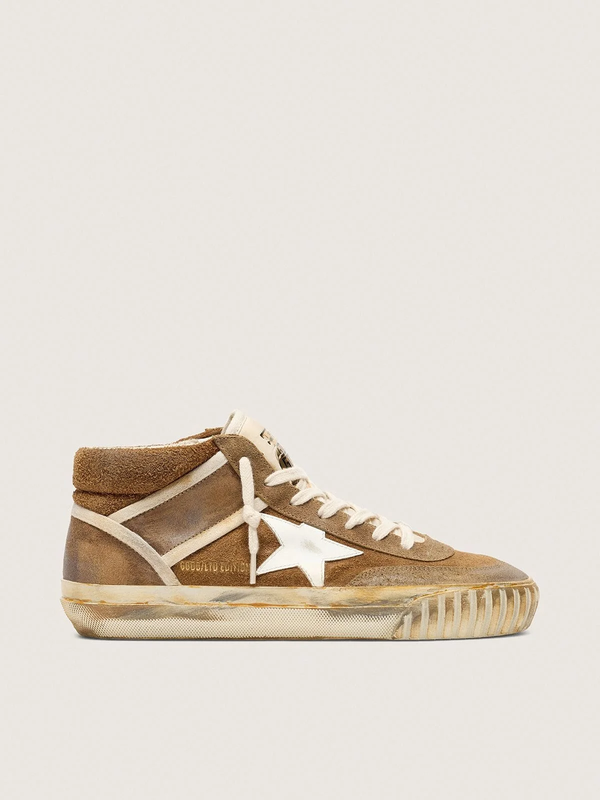 Women's Mid Star LAB in rust-colored suede with a white leather star - 1