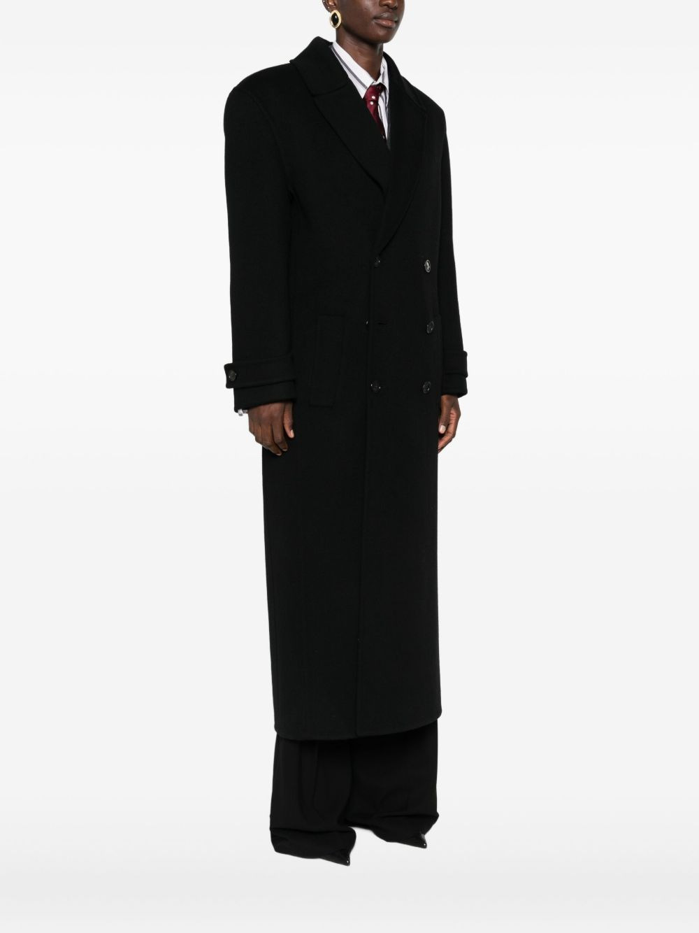 double-breasted wool coat - 3