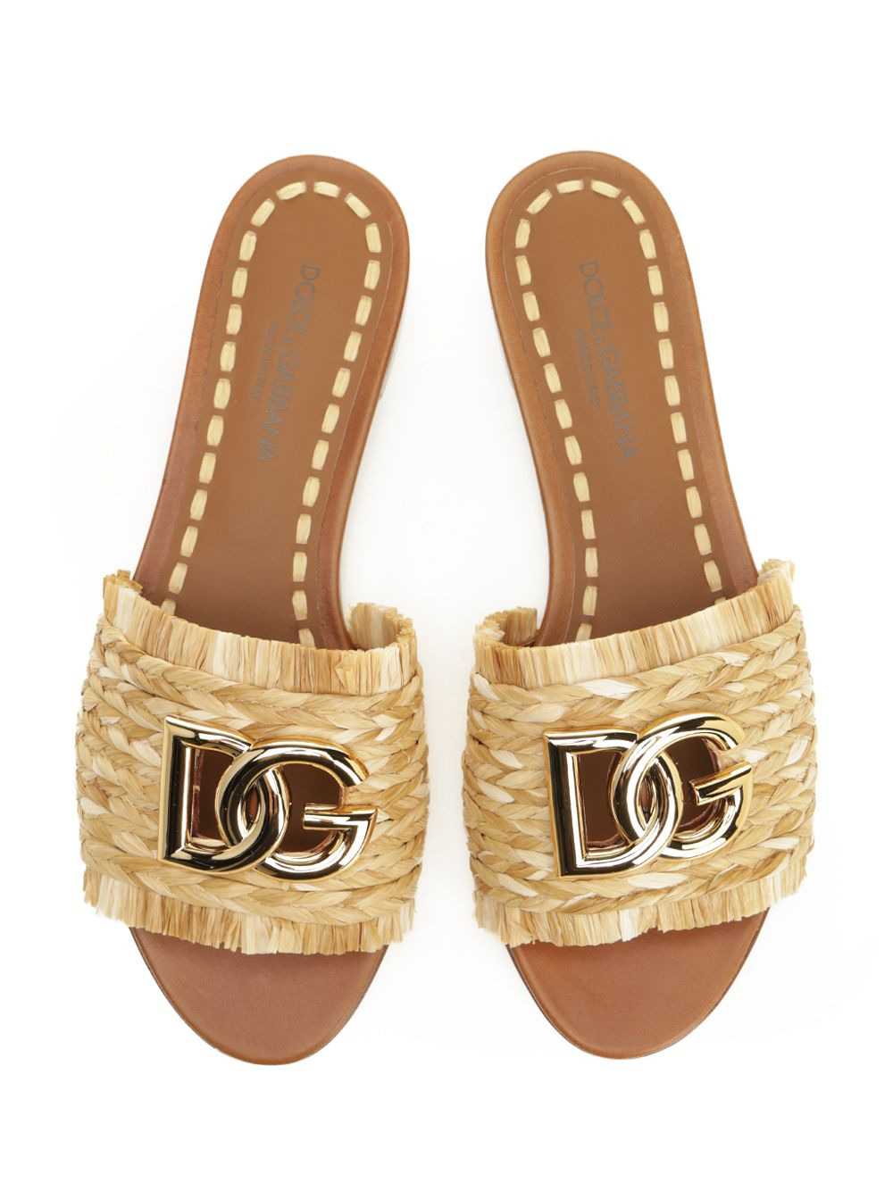 Ciabatta Treccia Rafia Sandals Beige - 5