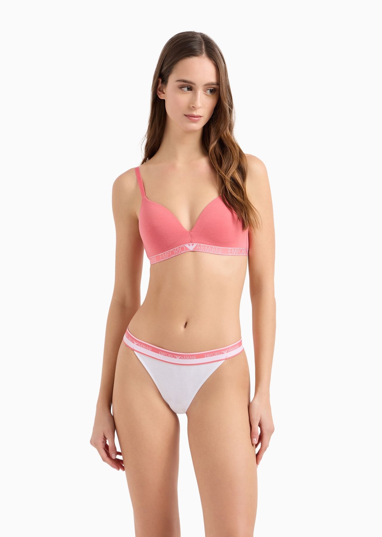 ASV logo padded triangle bra in organic cotton with logo studs - 2