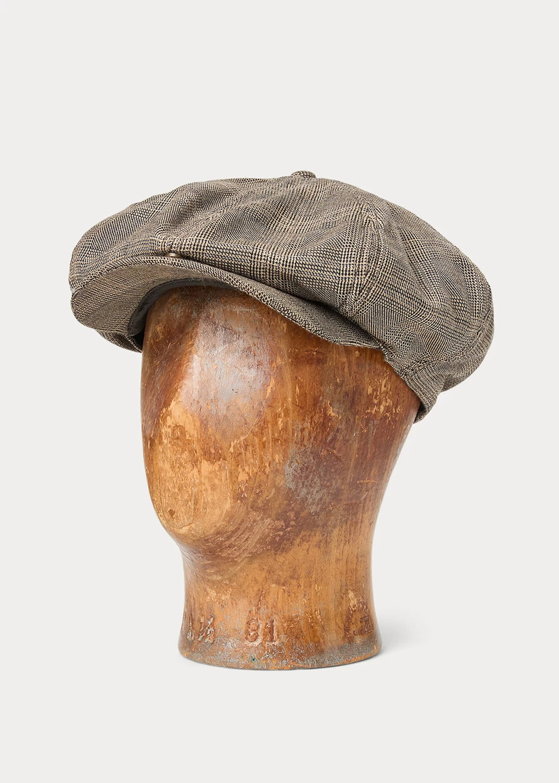 Glen Plaid Wool Twill Newsboy Cap 1