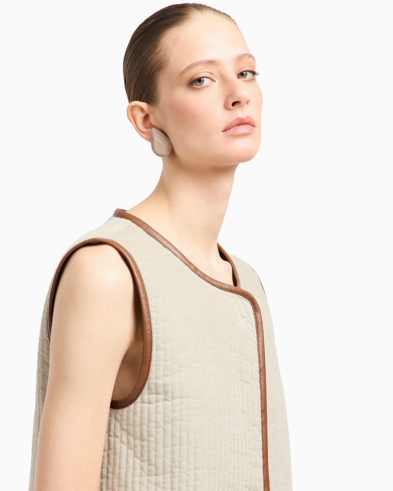 ASV SINGLE-BREASTED WAISTCOAT IN TRIPLE SILK GEORGETTE - 5