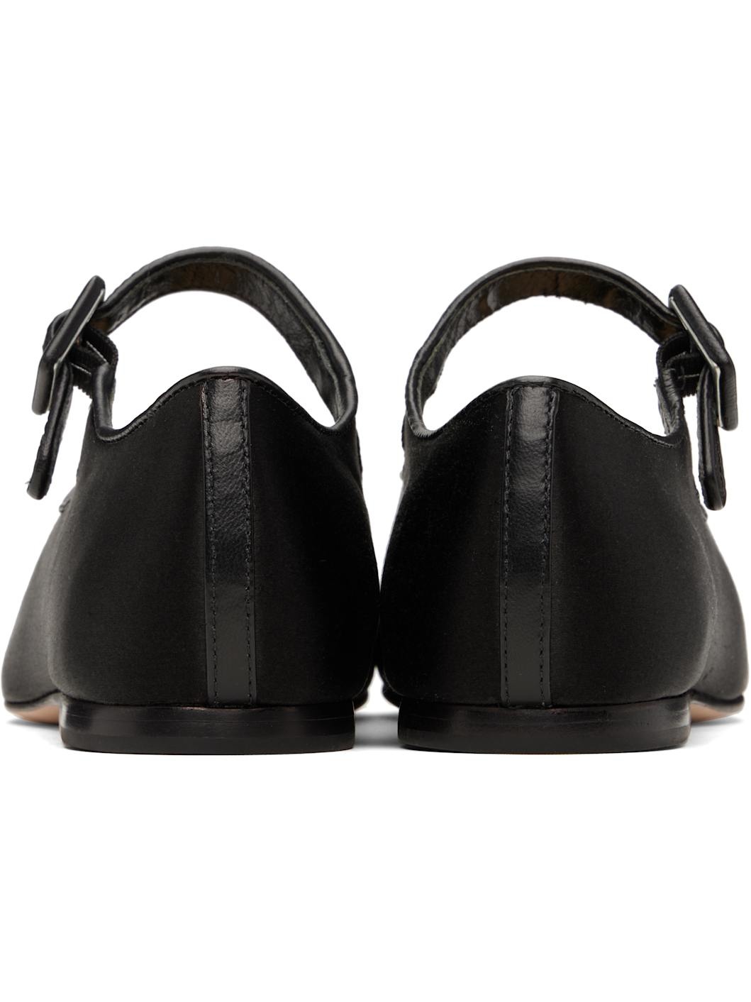 Black Mary Jane Pointe Ballerina Flats - 2