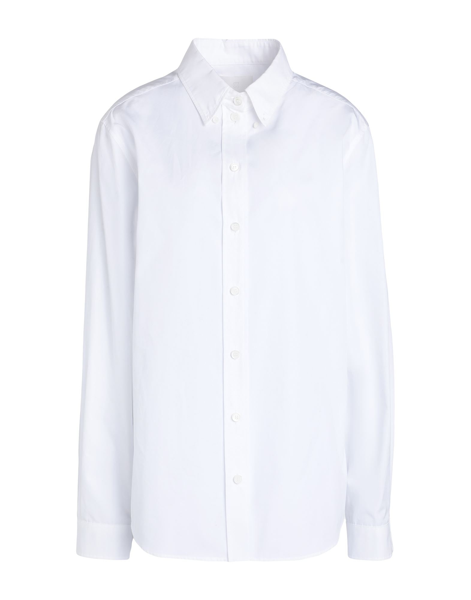 White Women's Solid Color Shirts & Blouses - 1