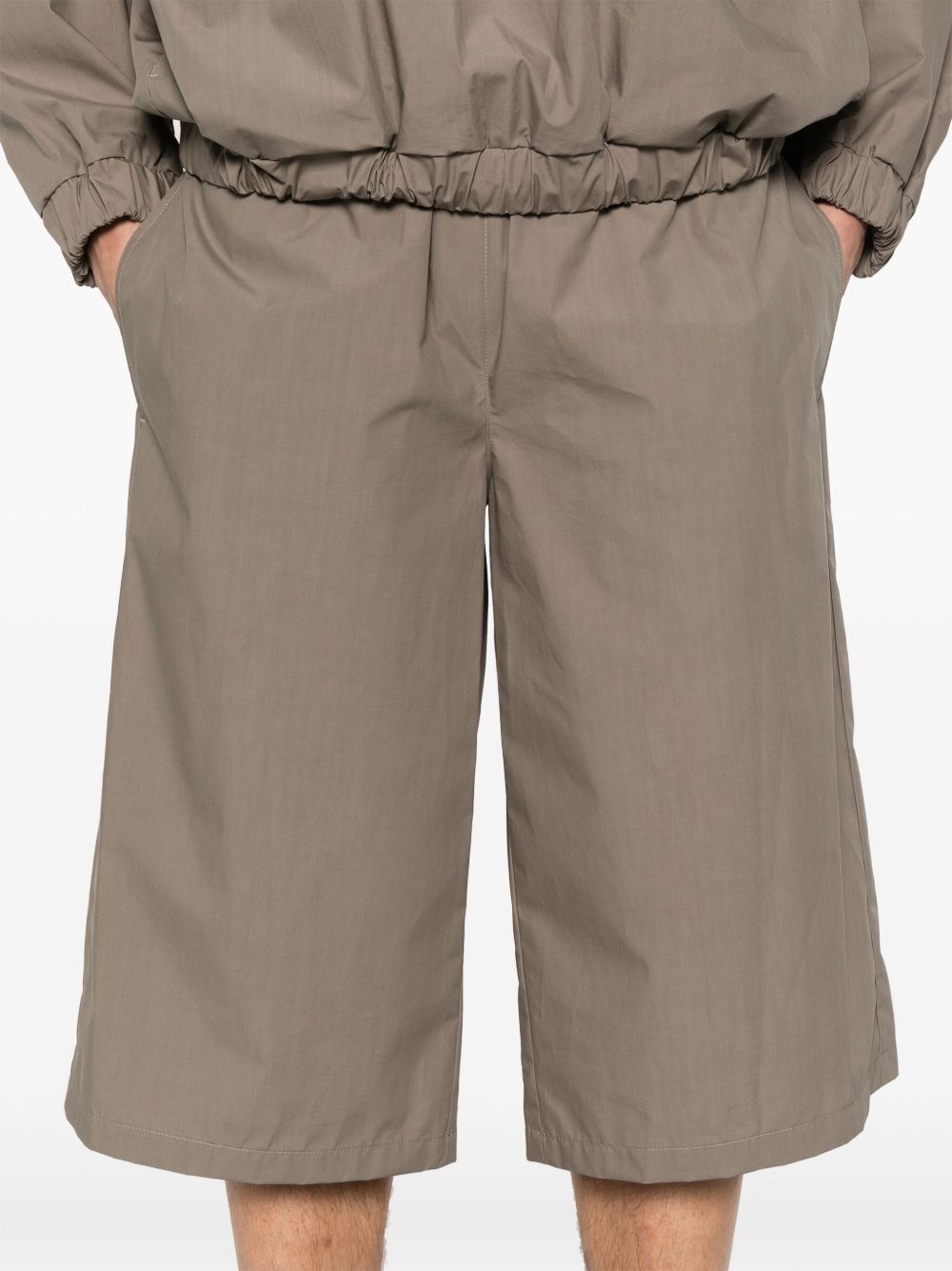waxed poplin shorts - 5