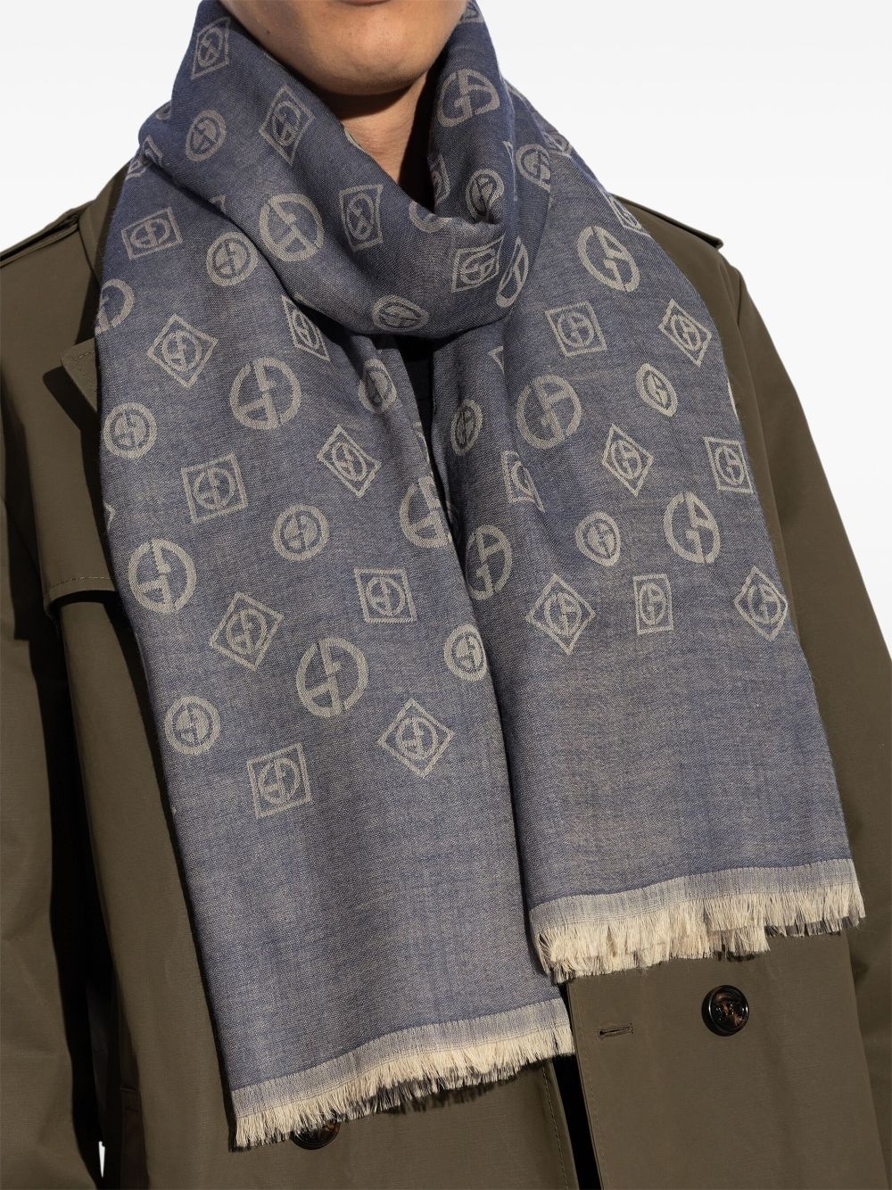 monogram-jacquard scarf - 4