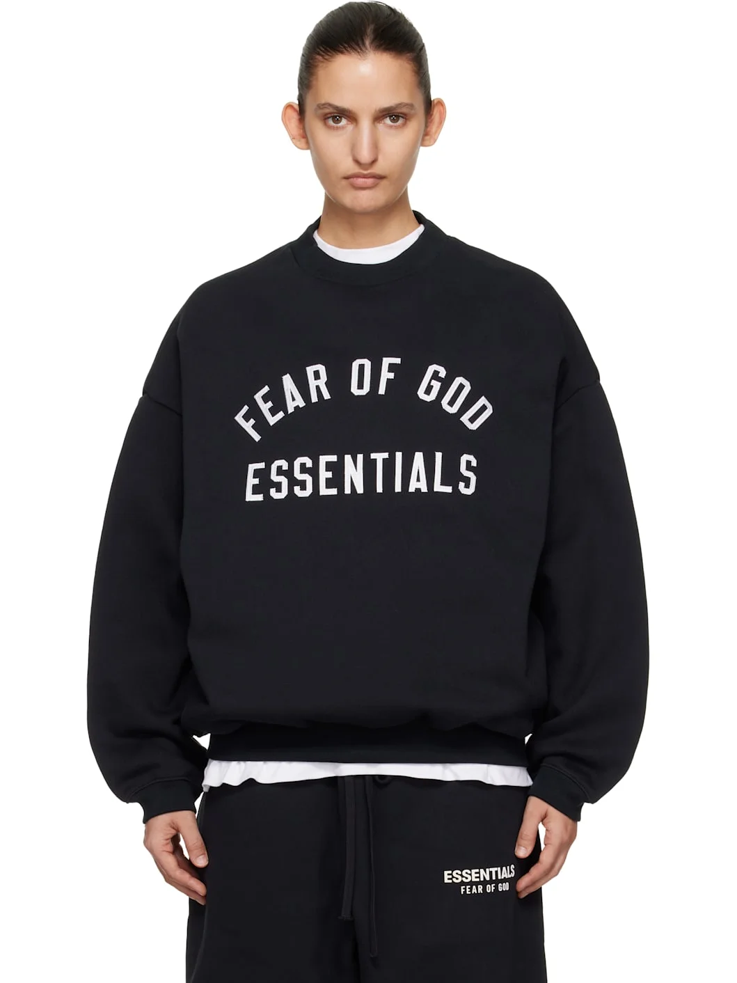 Black Varsity Crewneck Sweatshirt - 1