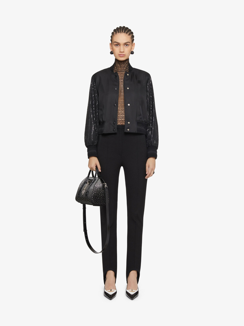 Givenchy VARSITY JACKET IN SILK AND 4G RHINESTONES outlook