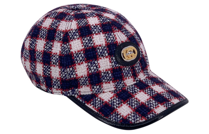 GUCCI Gucci Tweed Baseball Hat 'Blue' 577822-3HH26-9060 outlook