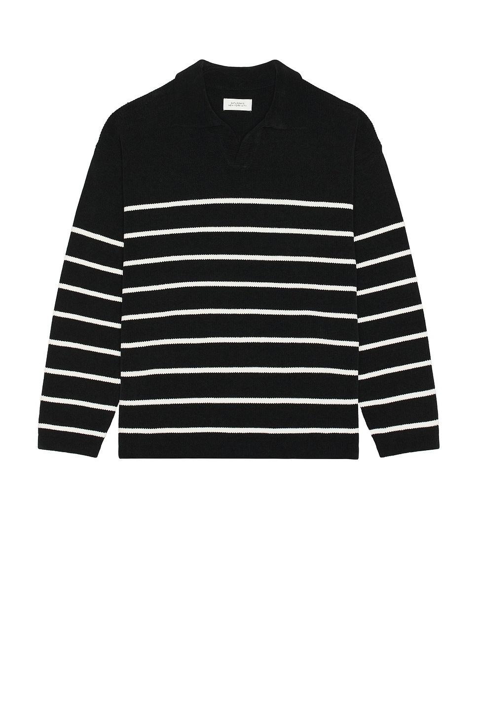 Mole Yarn Stripe Skipper Knit Polo - 1