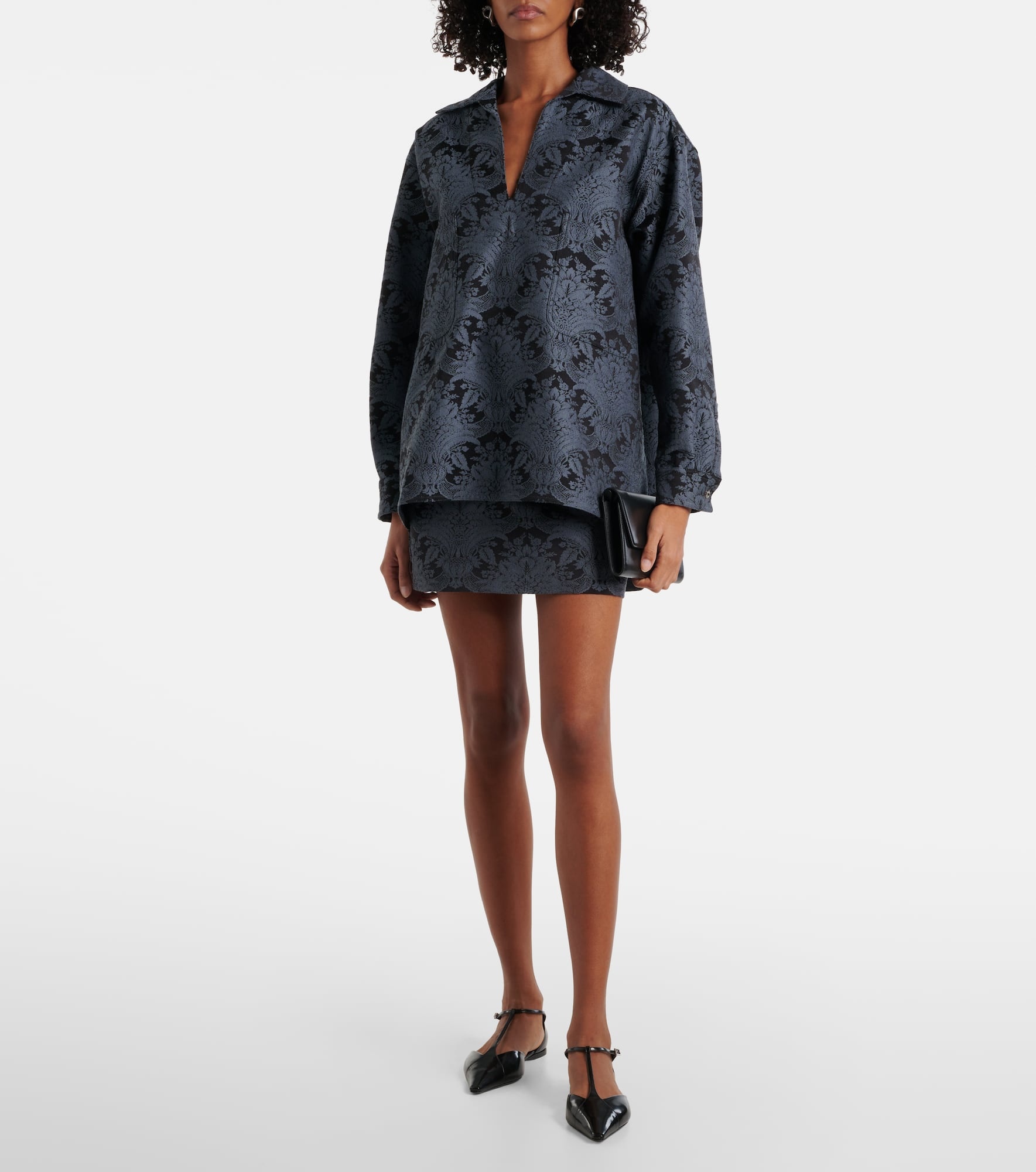 Pomezia wool-blend jacquard miniskirt - 2