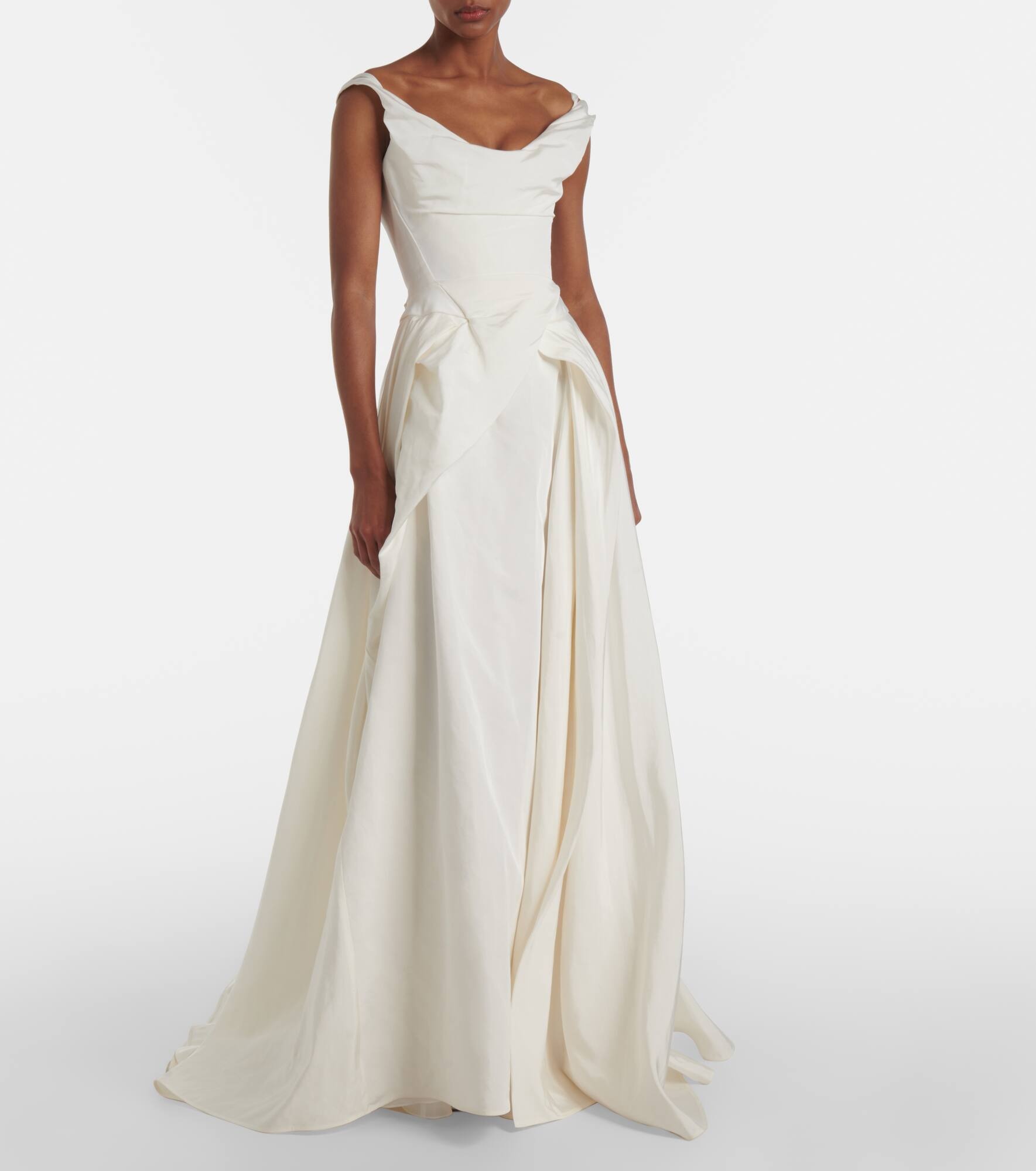 Bridal Tabitha off-shoulder faille gown - 7