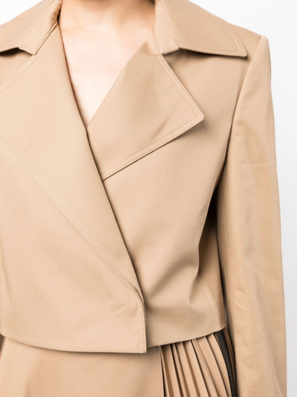 notched-lapel cropped jacket - 5