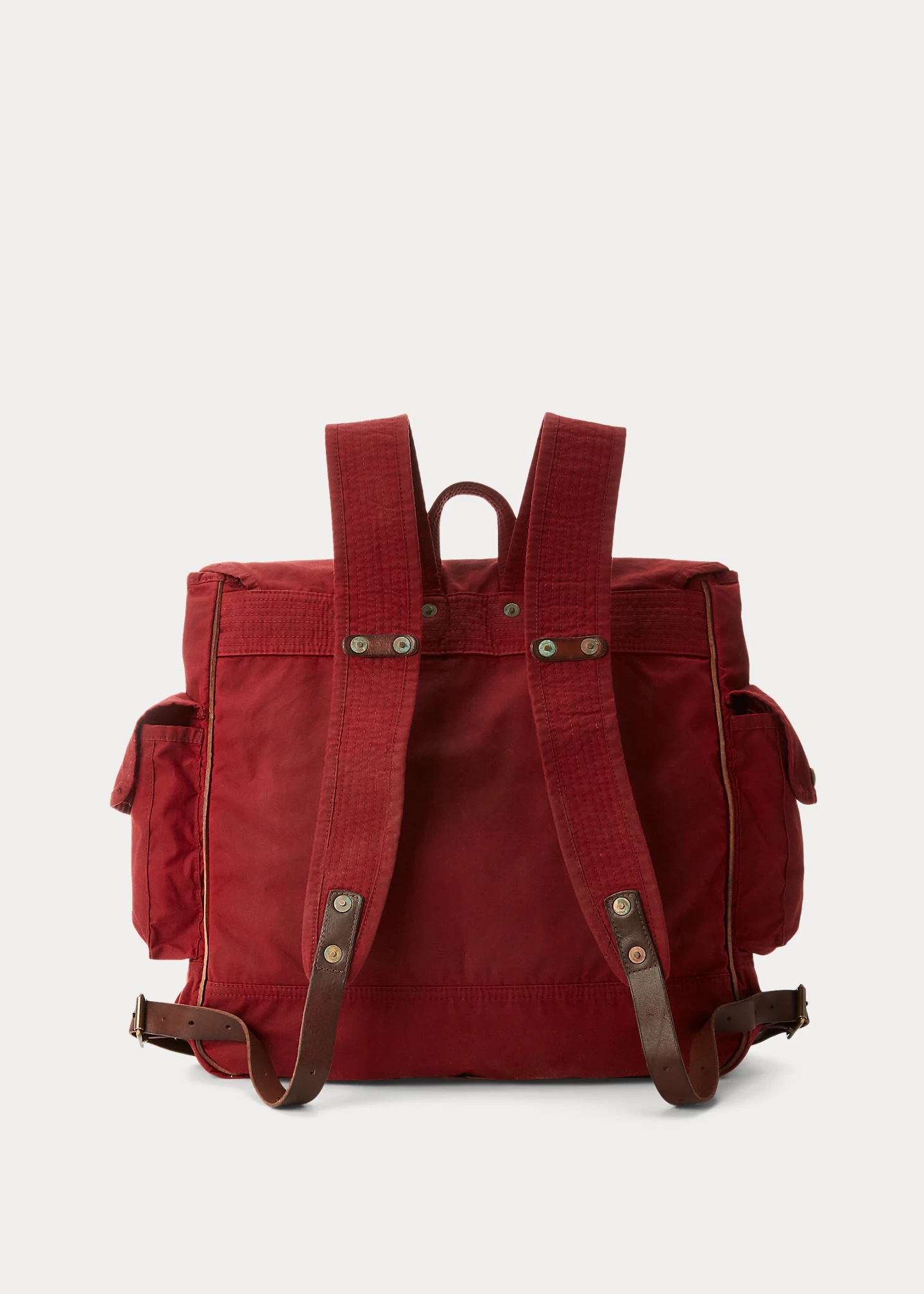 Leather-Trim Oilcloth Backpack - 3