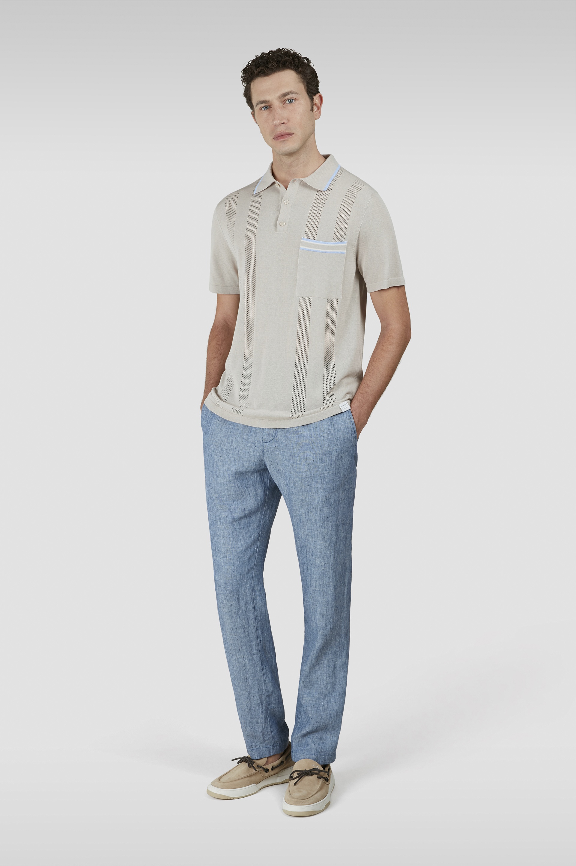 LINEN CHINO PANTS WITH DRAWSTRING - 2