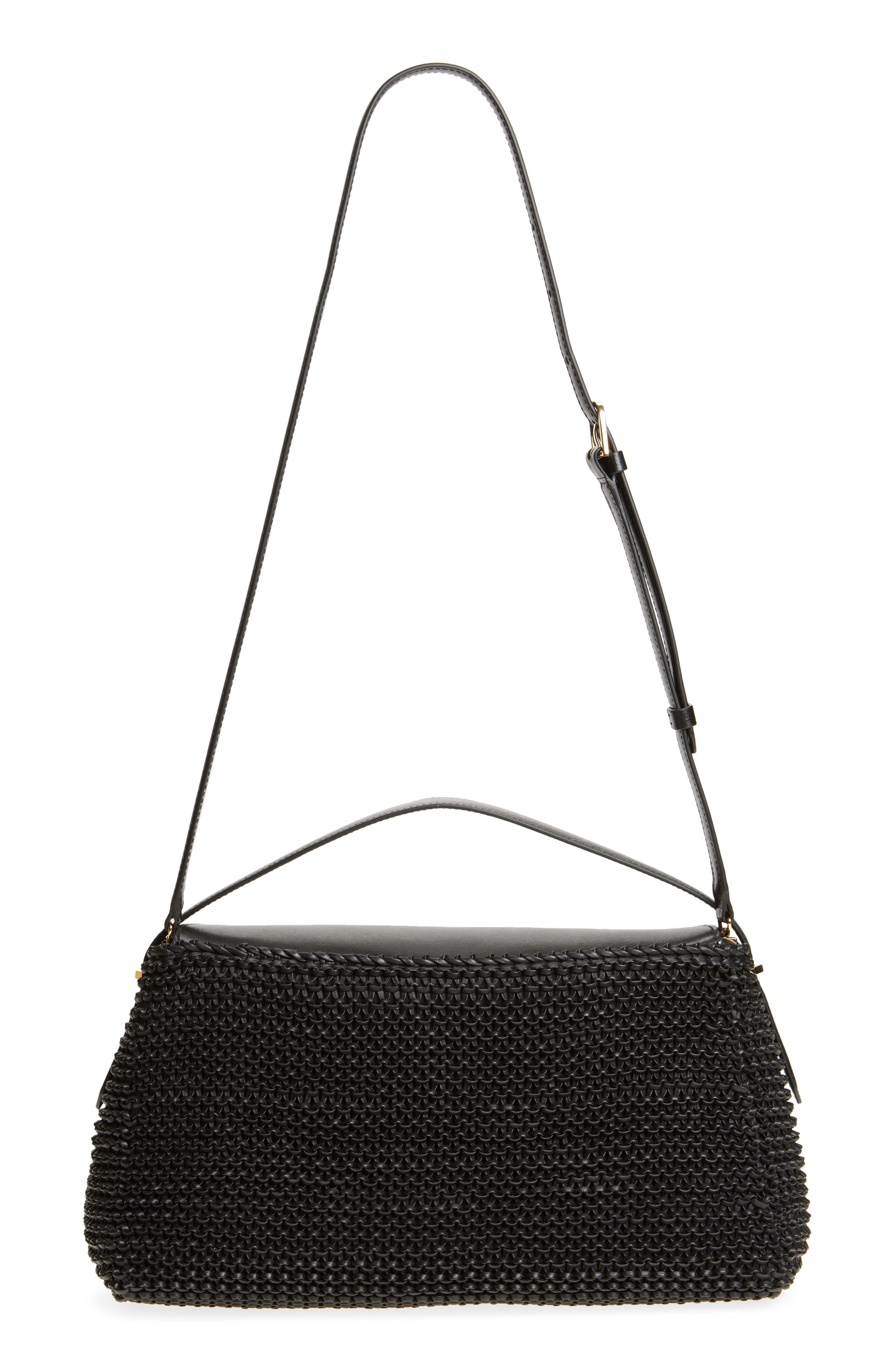 TOTEME T-Lock Woven Leather Top Handle Bag in Black at Nordstrom - 4