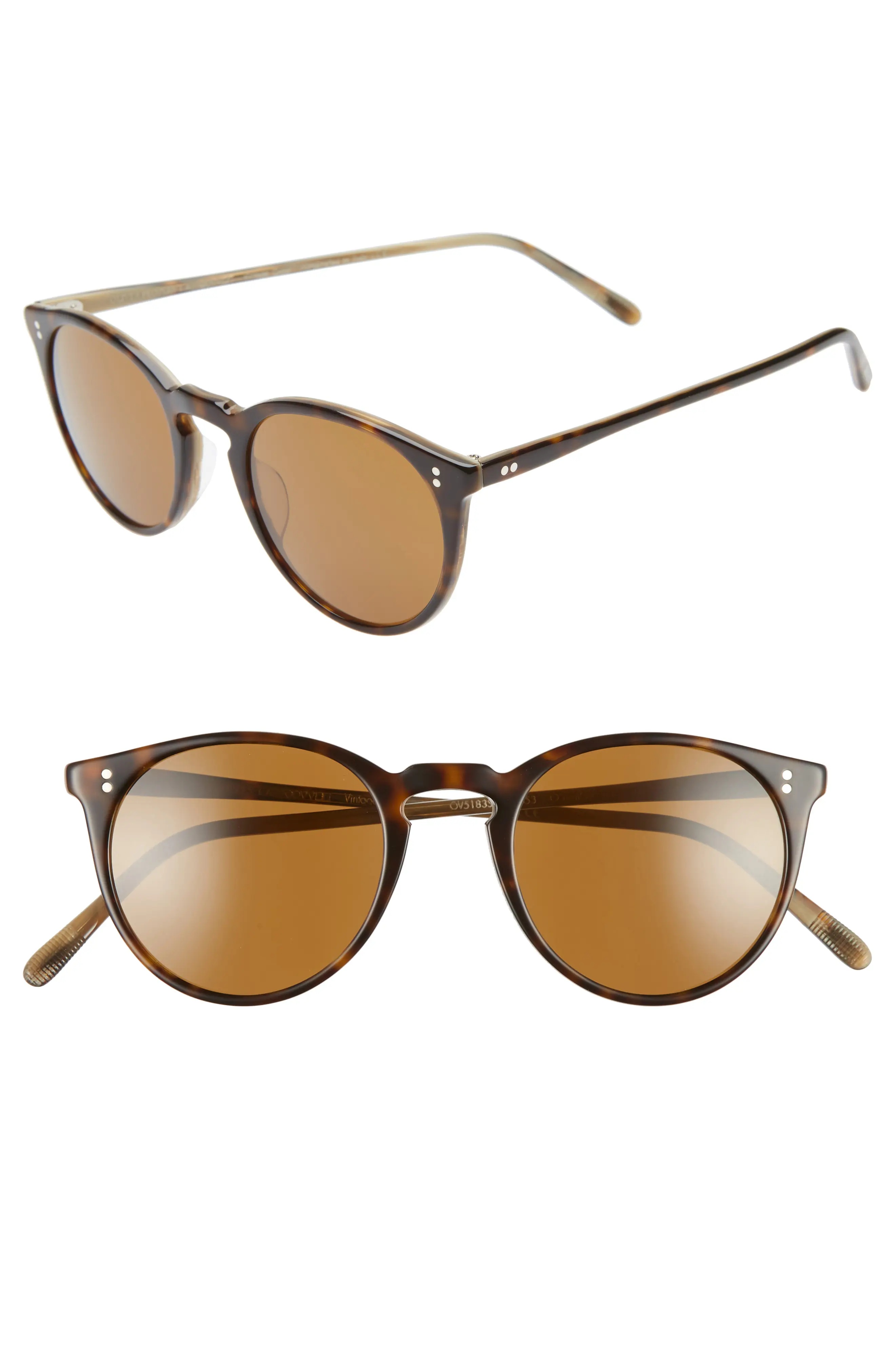 O'Malley 48mm Round Sunglasses in Horn/Brown - 1