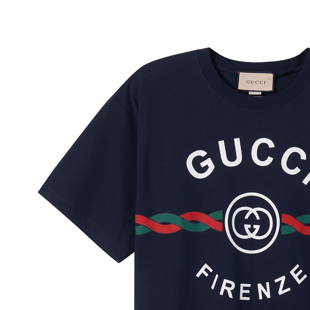 Gucci Firenze Print Tee 'Navy' 616036-XJD7T-4795 - 5